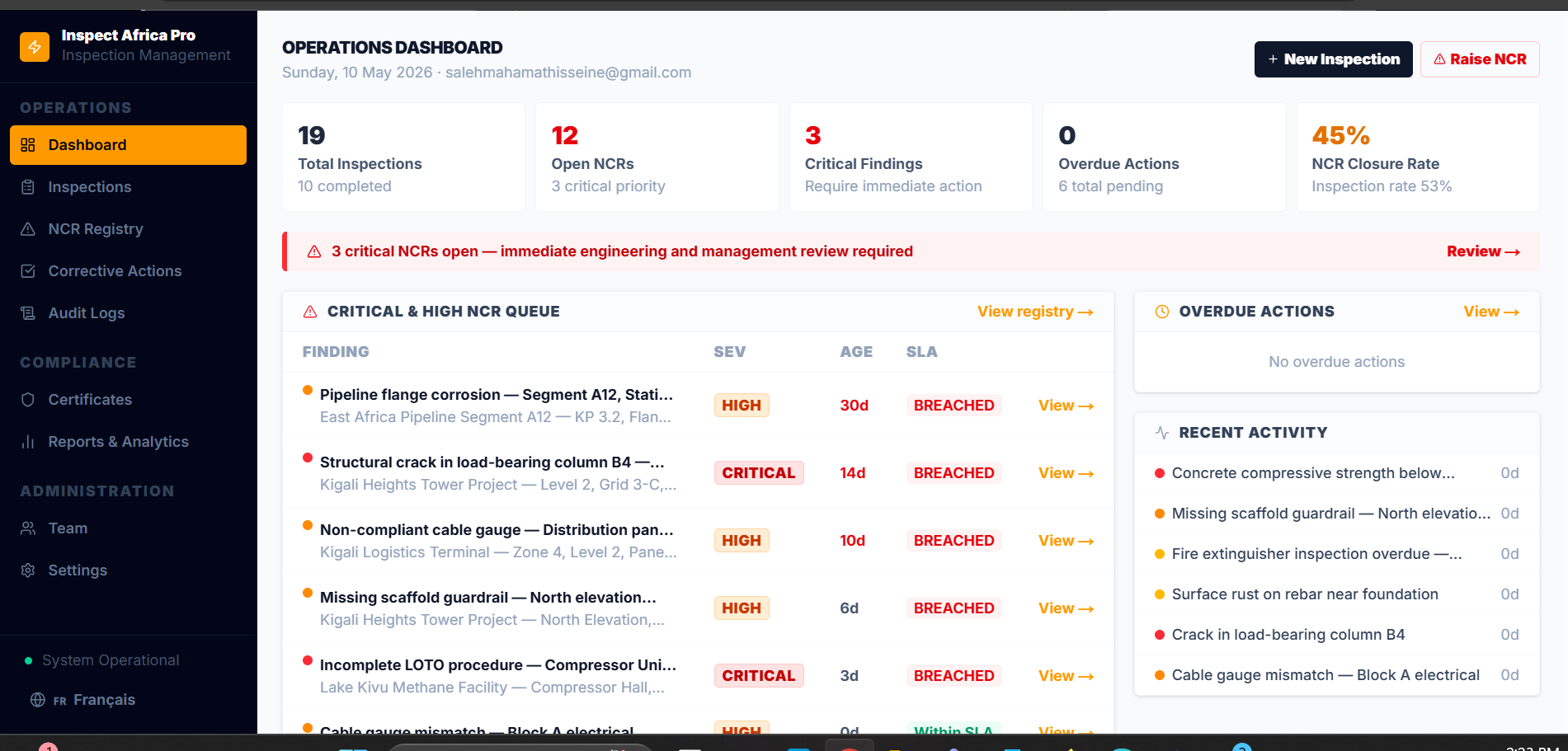 Operations Dashboard